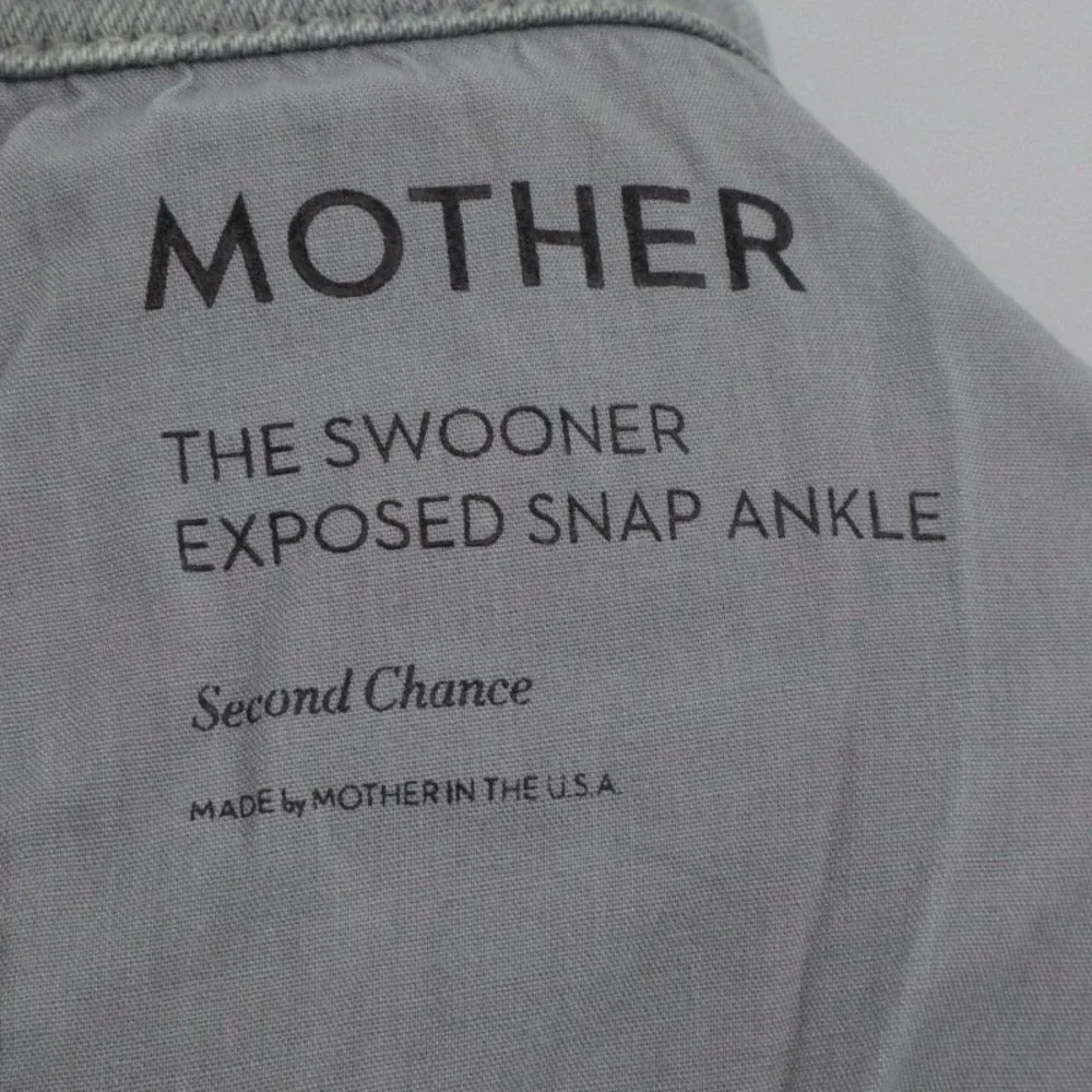 Mother The Swooner Exposed Snap Jeans Charcoal Skinny 27